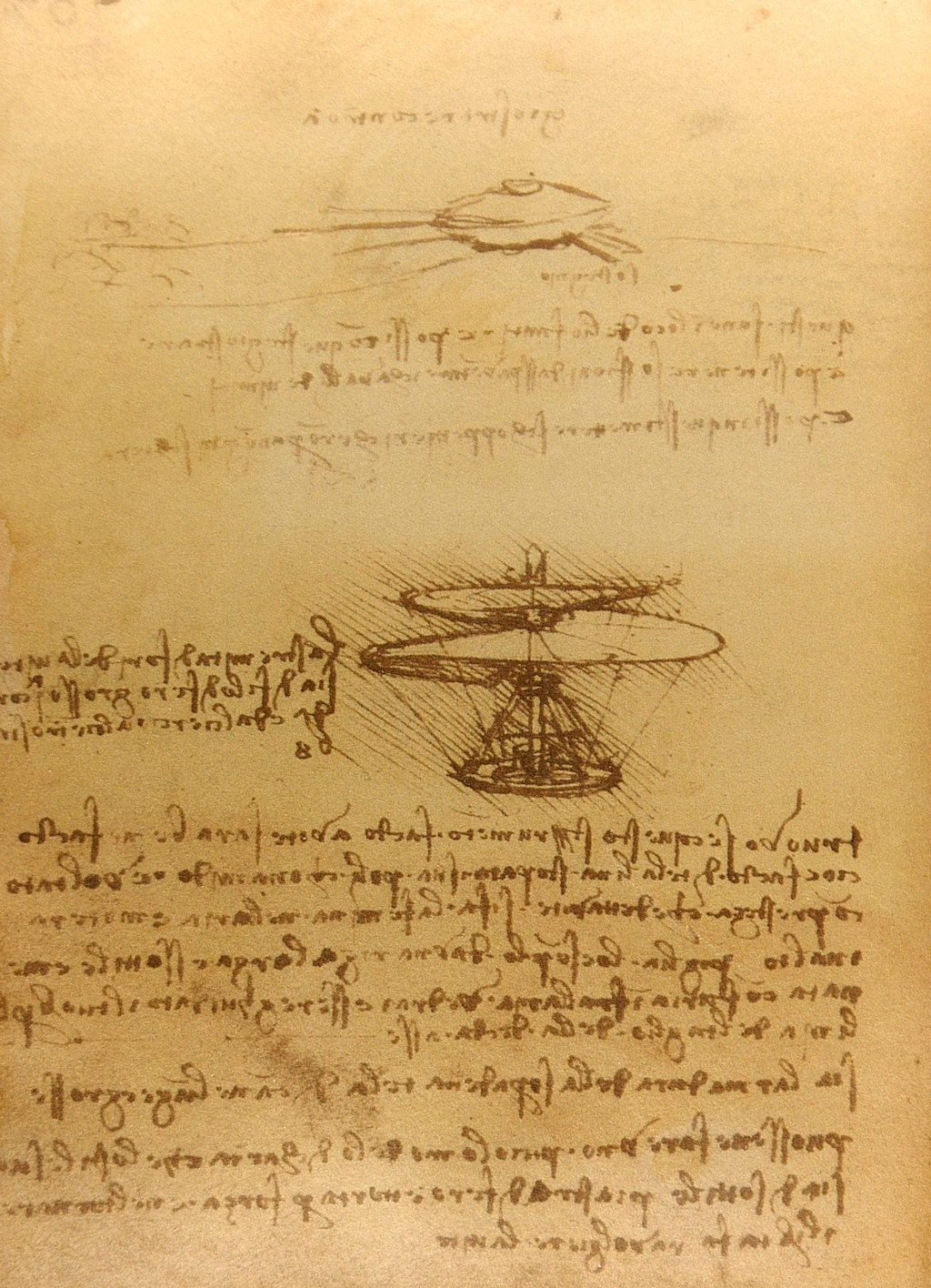 Da Vinci's Drawings of Helicopters